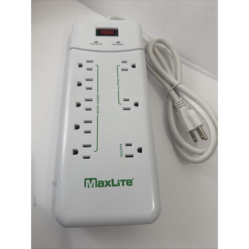 New MaxLite - 8 Outlet Energy Saver Power Strip with Surge Protection